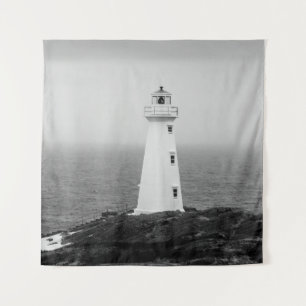 Tapete De Parede Farol Mínimo Branco Negro