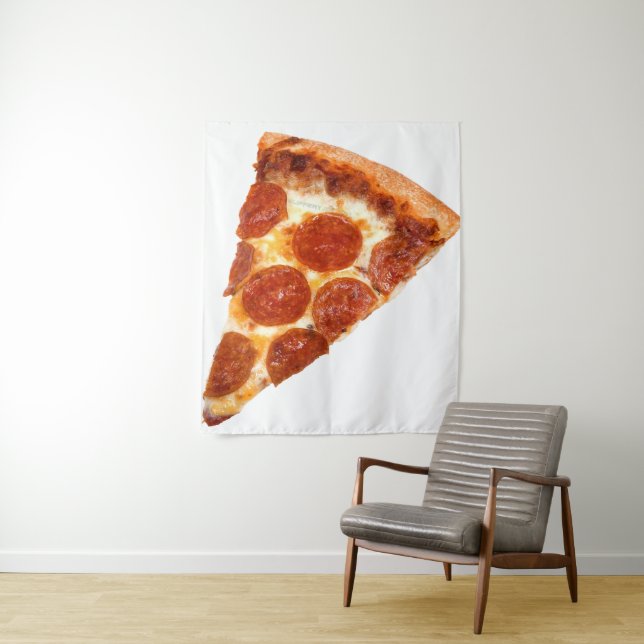 Tapete De Parede Fatia de pizza de pepperoni clássica da SlipperyJo (In Situ)