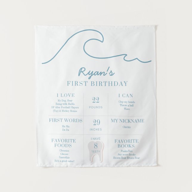 Tapete De Parede Fato marco do Clube de Praia do 1º Aniversário O G (Frente)