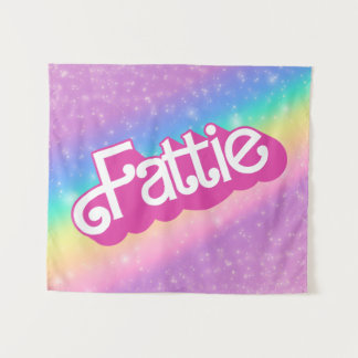 Tapete De Parede Fattie Plus Size Rainbow Retro 90's Nostalgia Pink