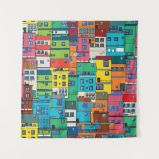 Tapete De Parede favela urbana brasileira: fundo colorido.