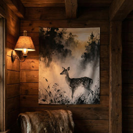 Tapete De Parede Fawn Tapestry | Misty Forest Art