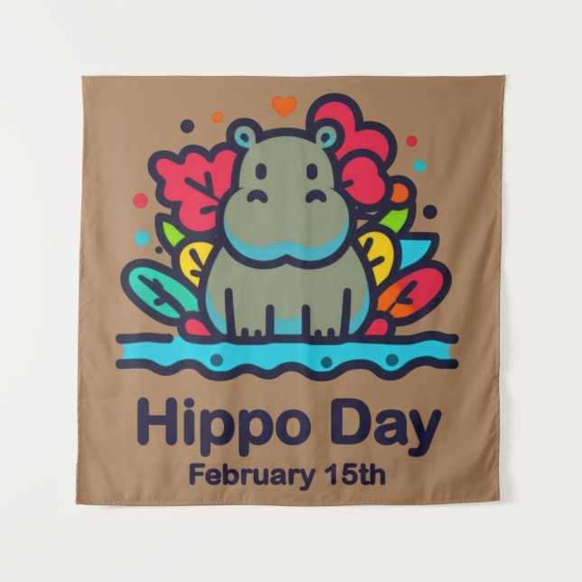 Tapete De Parede Feb 15 Hippo Day (Frente)