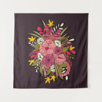 Febre da vintagem vibrante puxada pela mão, floral