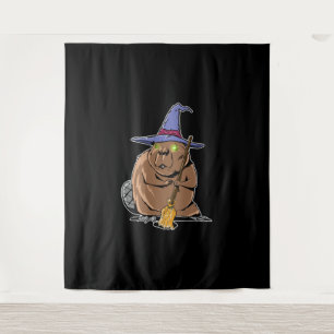 Tapete De Parede Febre Vestida Como Bruxa - Castor de Halloween