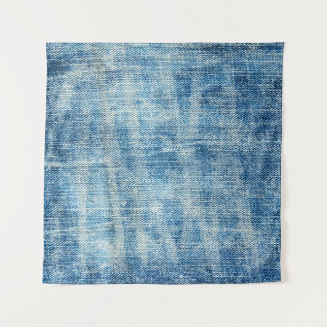 Tapete De Parede Fechamento de Denim Azul Texturizado (Frente)