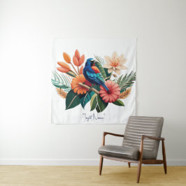 Tapete De Parede Felicidade tropical: Fusão vibrante da Flora