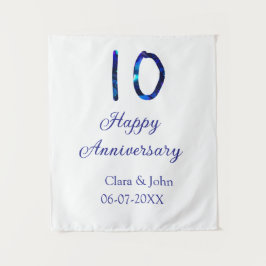 Tapete De Parede Feliz 10º aniversário brilho azul adicionar nome d
