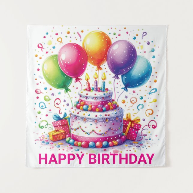 Tapete De Parede Feliz Aniversário (Frente)