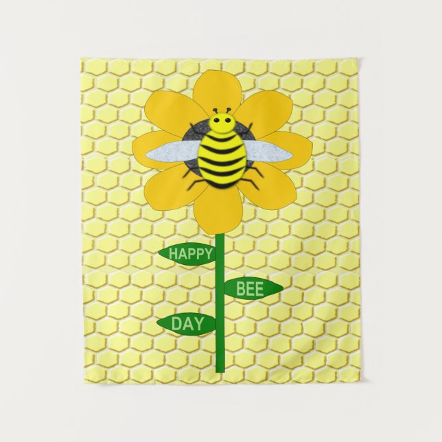 Tapete De Parede Feliz Aniversário Abelha Dia Abelha Bumblebee (Frente)