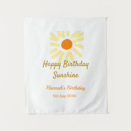 Tapete De Parede Feliz aniversário amarelo laranja sol boho
