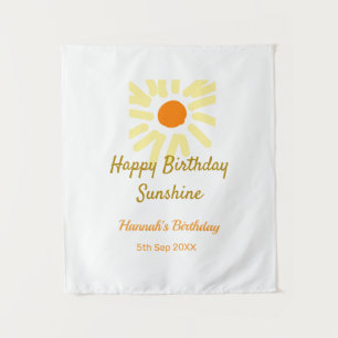 Tapete De Parede Feliz aniversário amarelo laranja sol boho