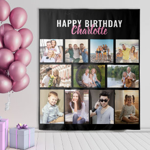 Tapete De Parede Feliz Aniversário Colagem Personalizada de 11 Foto