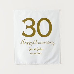 Tapete De Parede Feliz aniversário de 30 anos nome data letras dour