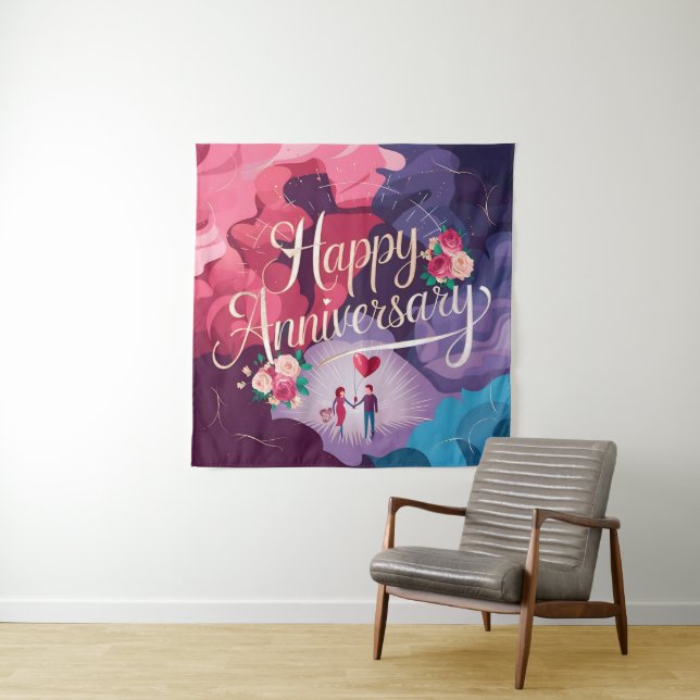 Tapete De Parede Feliz Aniversário de Casamento (In Situ)