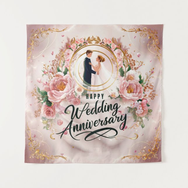Tapete De Parede Feliz Aniversário de Casamento Mural #5 (Frente)