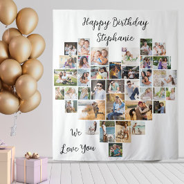 Tapete De Parede Feliz Aniversário do Coração 36 Colagem de Fotos