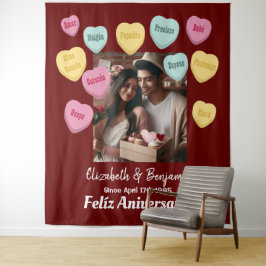 Tapete De Parede Feliz Aniversário do Doces Espanhol