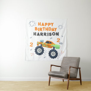 Tapete De Parede Feliz Aniversário dos Caminhões de Automóveis Mode
