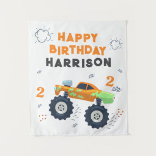 Tapete De Parede Feliz Aniversário dos Caminhões de Automóveis Mode