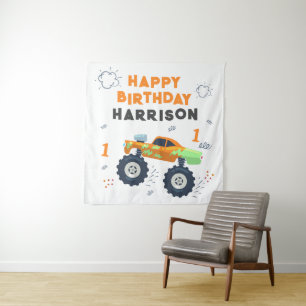 Tapete De Parede Feliz Aniversário dos Caminhões de Automóveis Mode