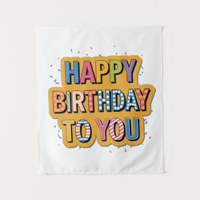 Tapete De Parede Feliz Aniversário Padronizado (Frente)