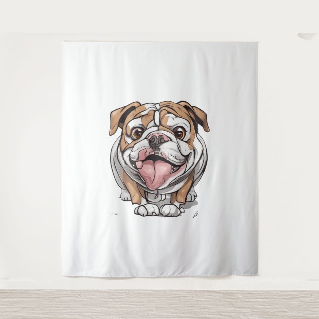 Tapete De Parede Feliz Buldogue (Frente)