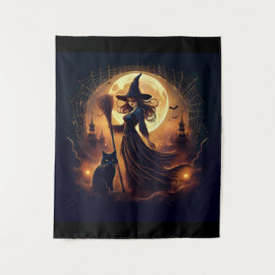 Tapete De Parede Feliz Halloween Bruxa à Meia-Noite