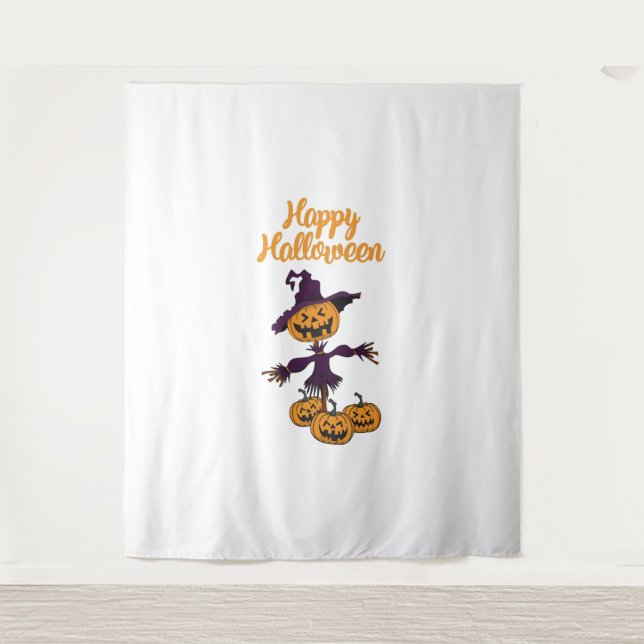 Tapete De Parede Feliz Halloween Scarecrow (Frente)