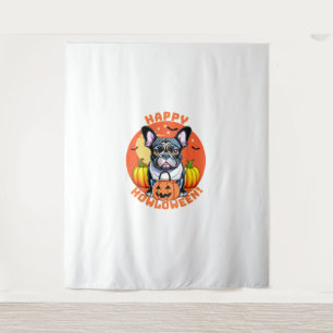 Tapete De Parede Feliz Howloween French Bulldog frenchem dog Hallow