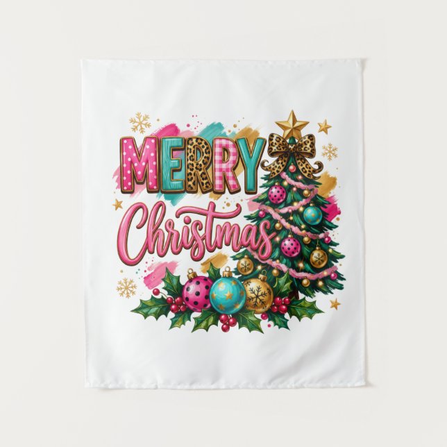 Tapete De Parede Feliz Natal Elegante (Frente)