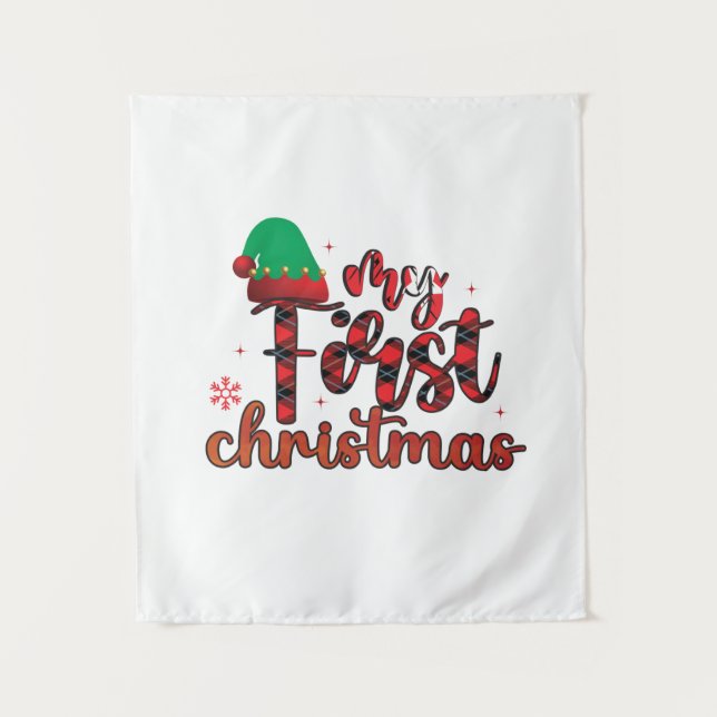 Tapete De Parede Feliz Natal Meu Primeiro Natal (Frente)