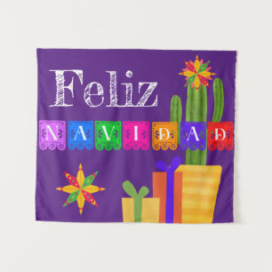 Tapete De Parede Feliz Navidad Green Cactus Em Roxo