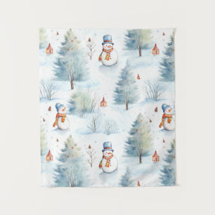 Tapete De Parede Feliz Padrão de Neve