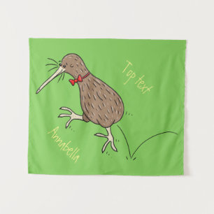 Tapete De Parede Feliz salto em kiwi com design de desenho de arco