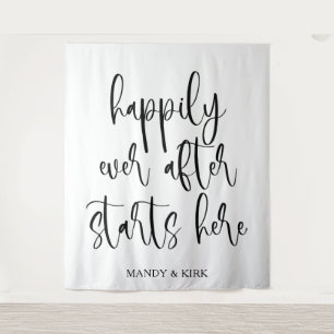 Tapete De Parede Feliz Sempre Que Começa Aqui - Casamento Elegante
