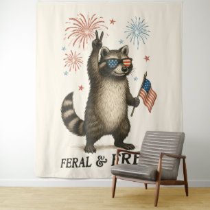 Tapete De Parede Férrimo Mas Livre Fogos De Artifício Feral Raccoon