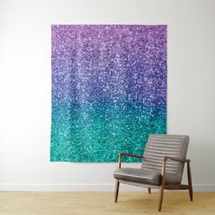 Tapete De Parede Festa Brilhante Lavanda Roxo & Água Teal Verde