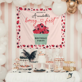 Tapete De Parede Festa de 1º Aniversário do Berry Morango