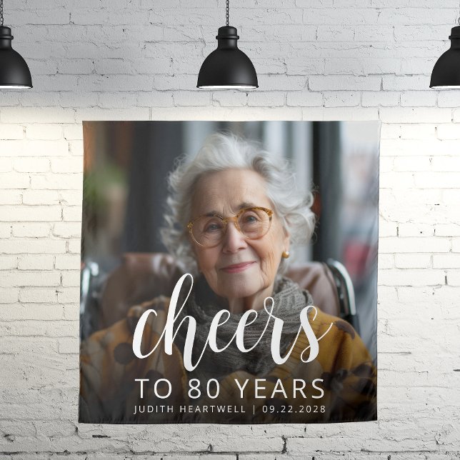 Tapete De Parede Festa de aniversário de 80 para saudações de scrip (Criador carregado)