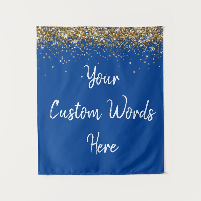 Tapete De Parede Festa de aniversário de Fundo Personalizada - Azul (Frente)