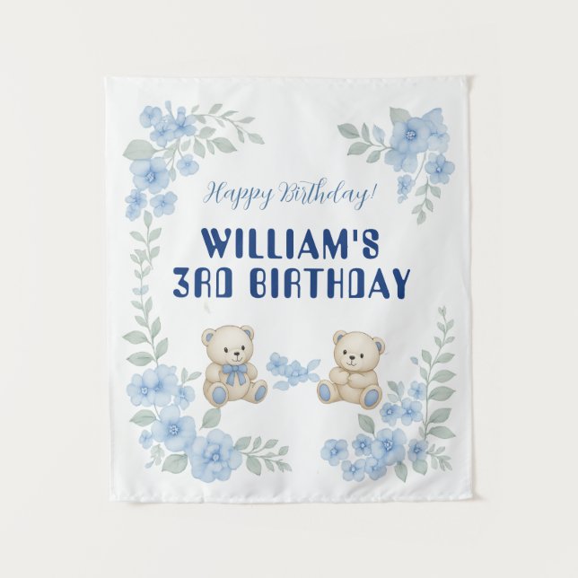 Tapete De Parede Festa de Aniversário do Ursinho (Frente)