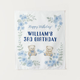 Tapete De Parede Festa de Aniversário do Ursinho de Pelúcia