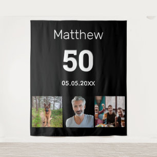 Tapete De Parede Festa de aniversário personalizada com foto monogr