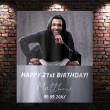 Festa de aniversário prata personalizado foto nome