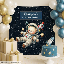 Tapete De Parede Festa de Festa de Urso Espacial Personalizado para