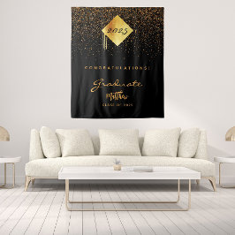 Tapete De Parede Festa de formatura 2023 confete preto dourado form
