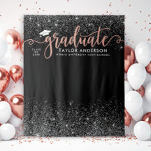 Festa de Graduação Escrito em Dourado Rosa Moderno
