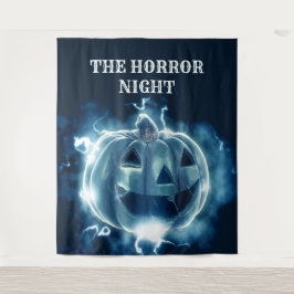 Tapete De Parede Festa de Halloween Abóbora Azul Maligna Terror Ass