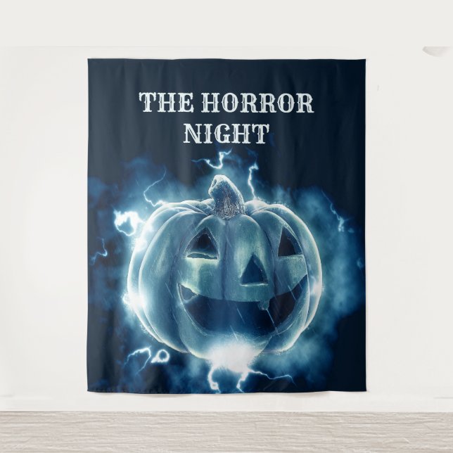 Tapete De Parede Festa de Halloween Abóbora Azul Maligna Terror Ass (Frente)